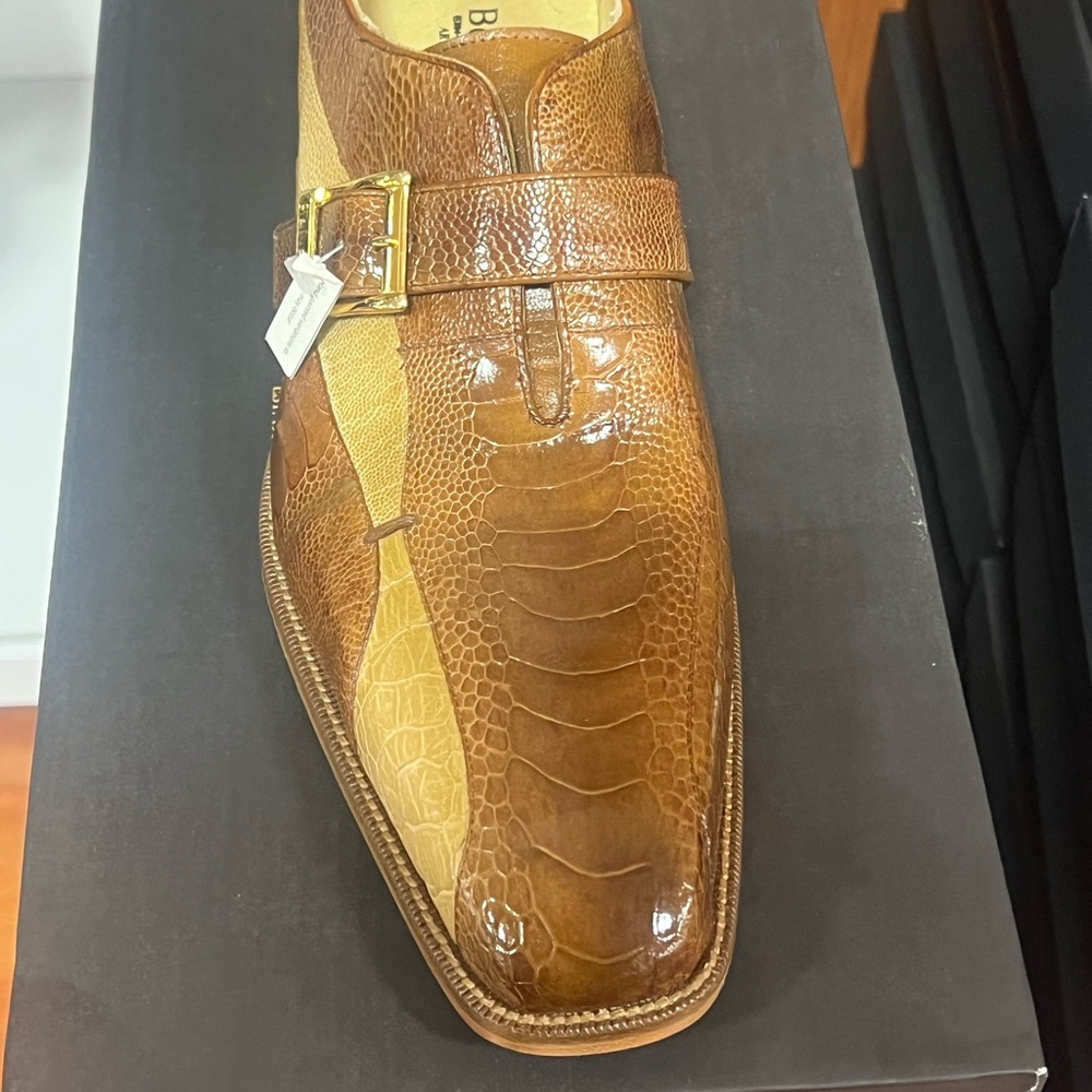 Belvedere Genuine Ostrich Leg single buckle monk strap Loafers new for 2025!!